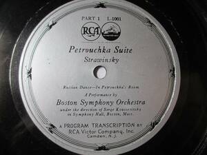 Petrouchka Suite Stawinsky Boston Symphony Orchestra PART1.2/PROGRAM TRANSCRIPTON by RCA Victor Company.Inc