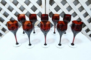 PL4BK32f ワイングラス 10客 口径6.5cm レッド 赤 酒器 ガラスコップ 洋食器 