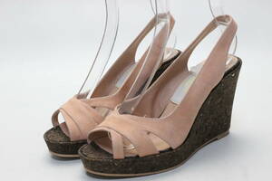 26#pippi original leather suede Wedge sandals (37) beautiful goods 