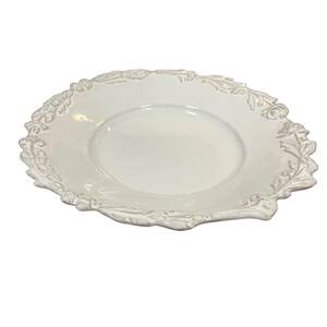 ◆中古品◆Astier de Villatte アスティエ ド ヴィラット 大皿 ディナープレート 陶器 ホワイト 白 kyR7281N