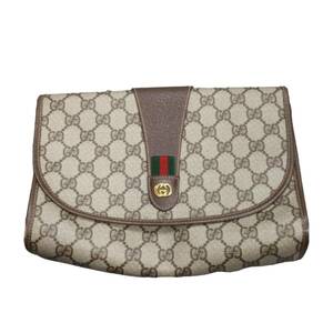 【中古品】GUCCI グッチ オールドグッチ 156.01.030 GGプラス シェリーライン クラッチ バッグ セカンド ベージュ 本体のみ L59481RK