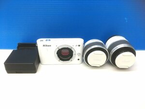 aet2553 Nikon ニコン ミラーレス一眼カメラ J1 ホワイト 30-110mm 1:3.8-5.6 VR 10-30mm 1:3.5-5.6 VR