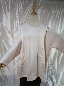  tunic 3L size silk secondhand goods kimono remake 