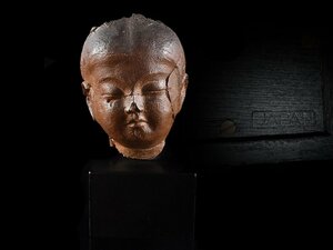 【雲】某名家買取品 仏教美術 仏頭 底座附 古美術品(旧家蔵出)BA9395 LTfddsa