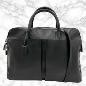 1円【美品】BALLY バリー ビジネスバッグ ショルダーバッグ ビジネスバッグ 2way B金具 レザー ブラック メンズ 肩掛け