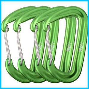 *12kN- green (4 piece )* Azarxis lock kalabina withstand load 12KN(1200kg) mountain climbing . aluminium kalabinaD ring locking key ring dropping out prevention 