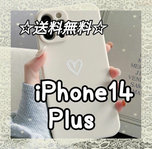 即決 送料無料 【iPhone14plus】iPhoneケース ホワイト ハート 手書き 白 iPhone