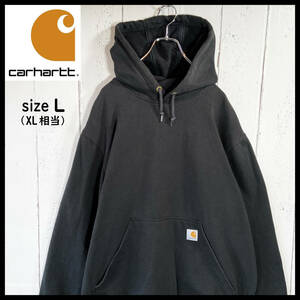 【USED】カーハート Carhartt プルオーバー スウェットパーカー フーディー 肉厚 XL相当 ブラック ☆送料無料☆