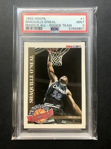 【Shaquille O'Neal】1992 Hoops #1 RC Magic's All Rookies Team！PSA9！Hot！シャック！