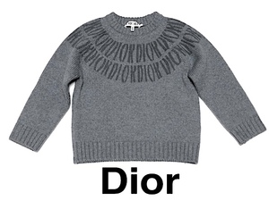  two point successful bid free shipping! 2A48 ultra rare![ ultimate beautiful goods ] Dior Dior wool long sleeve knitted sweater Kids girl 4 -years old man pull over 