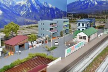 【SAZAN】鉄道ジオラマレイアウト複線※150x65cm 昭和の街並み(Ｗクロスポイント&4線ヤード)同梱不可★G_画像8