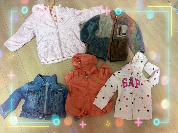 子ども服ミキハウス 100 ピンク+ 専門店で買ったgapのジャケットと赤ちゃん本舗で買ったディズニーのジャケット5枚まとめ売り