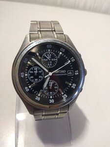 【F204】【稼働品・電池交換済み】 SEIKO セイコー クロノグラフ V657-7100 メンズ クォーツ 腕時計