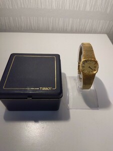 【F206】【稼働品】 TISSOT ティソ レディースウォッチ 腕時計 手巻き 2針 スクエア ゴールド アナログ