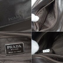 1円 美品 PRADA プラダ チェーン ショルダーバッグ ナッパレザー 本革 ダークブラウン フラップ 肩掛け 斜め掛け ポシェット 鞄 ■c.b/c.c_画像10