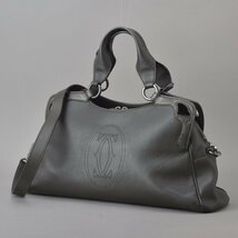 未使用 CARTIER マルチェロ ドゥ カルティエ ハンドバッグ 2WAY ショルダーバッグ レザー ブラウン パンチング 2C トート 鞄 Mb.a/e.i_画像1