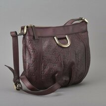 美品 GUCCI グッチ アビー ショルダーバッグ グッチシマ レザー 赤茶 メタリック ボルドー 203257 GG 斜め掛け クロスボディ 鞄 Mb.e/b.h_画像3