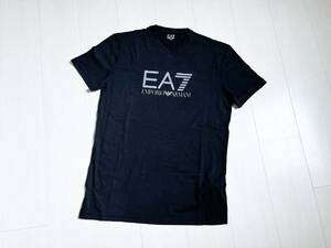 新品 EA7 EMPORIO ARMANI エンポリオアルマー二 Tシャツ ロゴプリント 半袖 コットン TRAIN VISIBILITY 黒 ブラック L △3