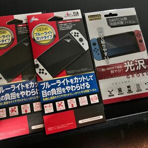 任天堂スイッチ有機EL保護シール2点、任天堂スイッチバッテリー強化版保護シール1点