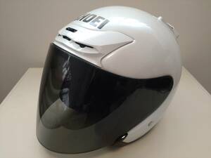 美品 SHOEI J-FORCE 2 Ⅱ ヘルメット Mサイズ シルキーホワイト (パールホワイト) ジェットヘルメット 備品あり