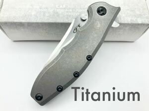 ［特売品］チタンハンドル フォールディングナイフ Titanium 折りたたみナイフ 折り畳みナイフ EDC サバイバルナイフ ハンティングナイフ