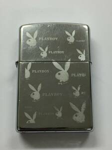 1円～！ZIPPO ジッポ ライター PLAYBOY プレイボーイ シルバー 2005年 オイルライター 喫煙具 着火確認済み