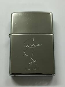 1円～！ZIPPO ジッポ ライター HAWAII ハワイ フラダンス フラガール シルバー 2000年 オイルライター 喫煙具 着火確認済み