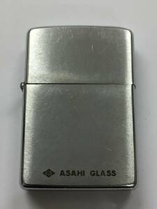 1円～！ZIPPO ジッポ ライター ASAHI GLASS 旭硝子 アサヒガラス 現AGC 筆記体 ロゴ シルバー 1978年 オイルライター 喫煙具 着火確認済み