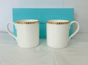 ◎【TIFFANY＆Co.】ティファニー ペア マグカップ Gold Band ゴールドバンド 食器 箱あり 美品/kb3121