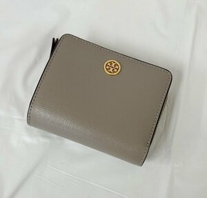 ◎【TORYBURCH/トリーバーチ】財布 コンパクト グレージュ系 No.88731 レディス 美品/kb3073