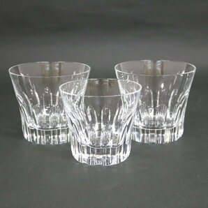 【Baccarat】バカラ エトナ ロックグラス クリア 10.5cm×2&9.5cm×1 2種3点セット/ガラス工芸品/ブランド食器/コップ/2j2105の画像1