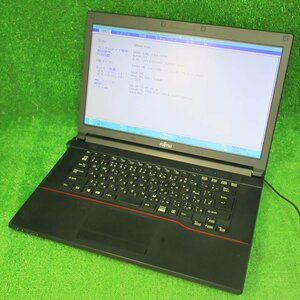 [3876]富士通 A573/G FMVA03008 Core i3 3120M 2.0GHz キーボード作動品 15.6インチ液晶モニター良好 BIOS OK