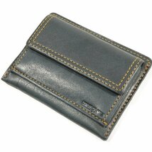 新品1円～★COMME CA MEN コムサ メン 羊革 ラムレザー カードケース 小銭入れ財布 コインケース ネイビー キャッシュレス 本物◆5607◆_画像2