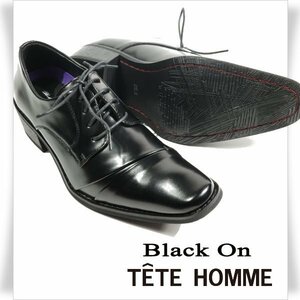 新品1円～★Black On TETE HOMME テットオム ビジネスシューズ 27.0cm ブラック 黒 レースアップ 正規店本物 ◆5618◆