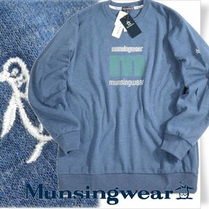 新品1円～★Munsingwear マンシングウェア メンズ 長袖クルーネック ロゴ スウェット M トレーナー ネイビー ゴルフ ルームウェア ◆5634◆