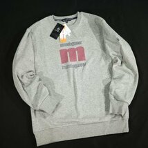 新品1円～★Munsingwear マンシングウェア メンズ 長袖クルーネック ロゴ スウェット M トレーナー グレー ゴルフ ルームウェア ◆5646◆_画像3