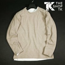 新品1円～★THE SHOP TK タケオキクチ 長袖 セットアイテム/ニット＋ロンＴシャツ スラブワッフルアンサンブルプルオーバー M ◆5851◆_画像1