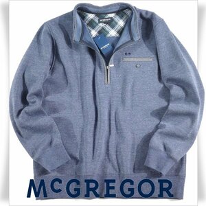 新品1円～★定価1.9万 McGREGOR マックレガー メンズ 長袖 裏ボアハーフジップスウェット トレーナー L ネイビー 紺 ゴルフ ◆6035◆