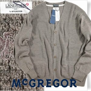 新品1円～★定価2.2万 McGREGOR マックレガー メンズ ウール100％イタリー糸ラネロッシ ベーシックニットカーデ カーディガン L ◆6033◆