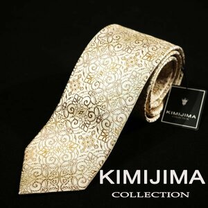 新品1円～★KIMIJIMA COLLECTION 君島 キミジマ コレクション 日本製 シルク絹100％ネクタイ 織柄 正規店本物 ◆6316◆