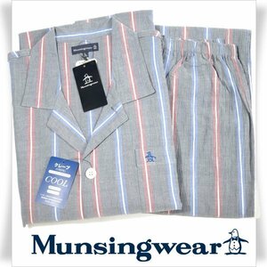 新品1円～★定価1.2万 Munsingwear マンシングウェア メンズ 春夏 綿100% テーラードパジャマ L ストライプ ルームウェア ◆6365◆