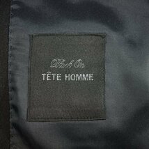 新品1円～★定価4.2万 Black On TETE HOMME テットオム シングル二つボタンスーツ 90Y5 ノータック ストレッチ 黒 ブラック ◆6528◆_画像8