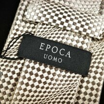 新品1円～★定価1.4万 エポカ ウォモ EPOCA UOMO 日本製 シルク絹100% ネクタイ 織柄 ベージュ 正規店本物 ◆6562◆_画像4