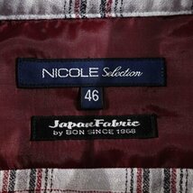 新品1円～★ニコル セレクション NICOLE selection メンズ 日本製生地 シャンカー６コットン 長袖チェックシャツ 46 M 本物 ◆6585◆_画像9