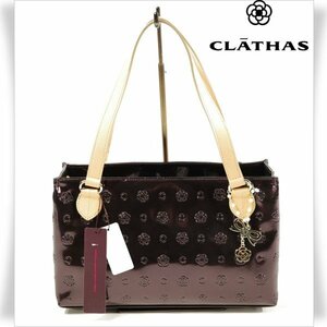 新品1円～★定価1.7万 クレイサス CLATHAS 日本製 パールエナメル カメリア モノグラム 横型トートバッグ レザー ベティー 本物◆6779◆