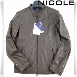 新品1円～★定価3.5万 ニコル セレクション NICOLE selection メンズ 羊革 ラムレザー ジャケット 46 M ライダース 本物 ◆6895◆