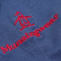 新品1円～★Munsingwear マンシングウェア メンズ 長袖 クルーネック ロゴ 長袖カットソー スウェット M ネイビー◆7049◆_画像3