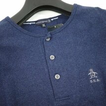 新品1円～★Munsingwear マンシングウェア メンズ 長袖 ヘンリーネック ロゴ スウェット L トレーナー ◆7039◆_画像5