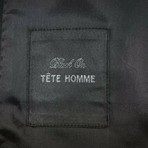 新品1円～★定価4.9万 Black On TETE HOMME テットオム ウール毛 シングル二つボタンスーツ 94A6 ノータック 黒 ストライプ ◆7099◆_画像8