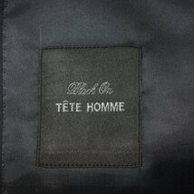 新品1円～★定価4.9万 Black On TETE HOMME テットオム ウール毛 シングル二つボタンスーツ 92A5 ノータック 濃紺無地 ネイビー◆7111◆_画像7